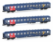 Hobbytrain H22209 - N 3-tlg. Set Liegewagen, DSB; Ep. V